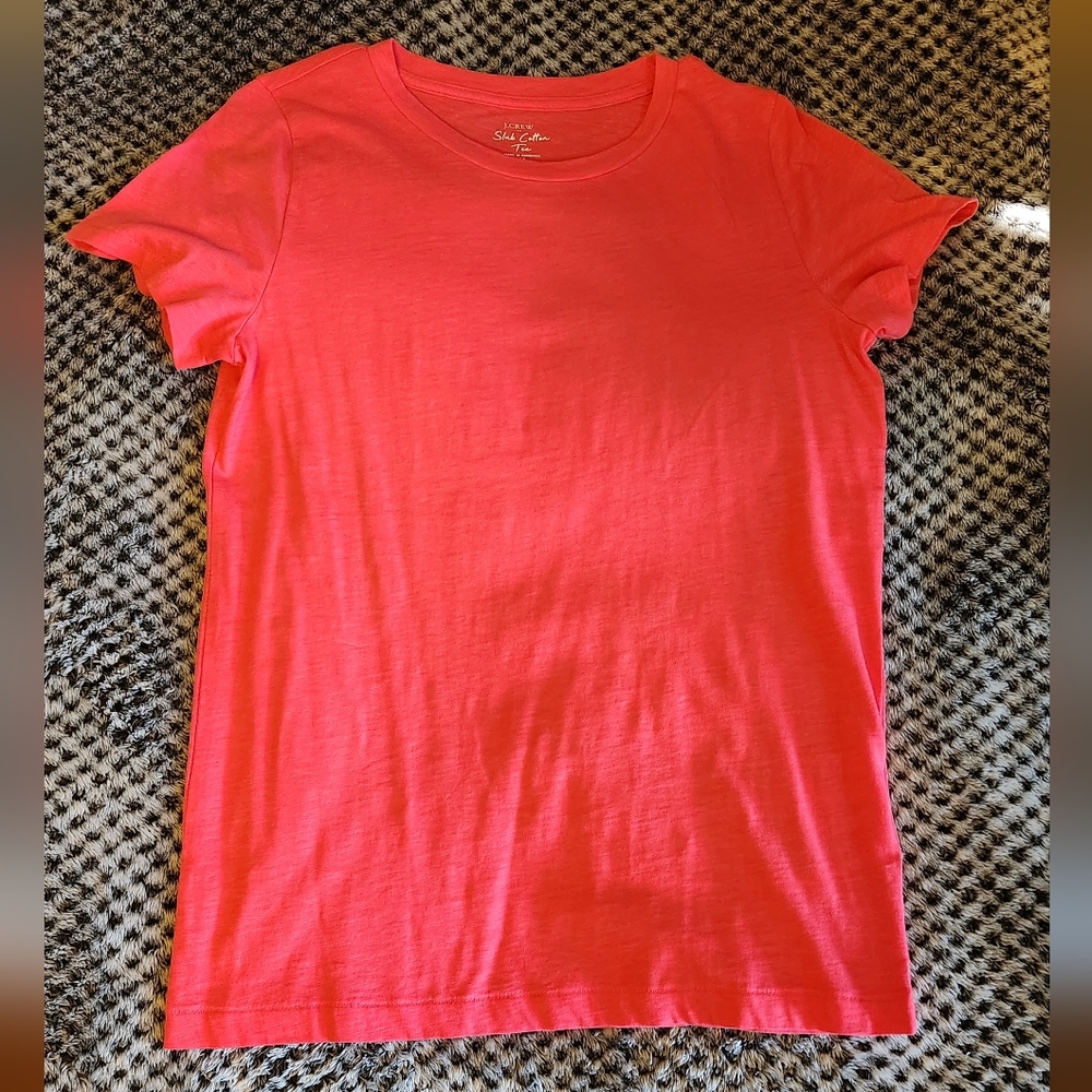 J Crew - Women's Medium Hot Pink Slub Cotton Tee
